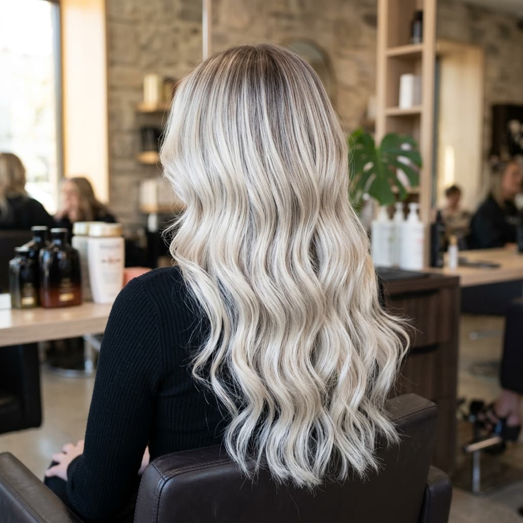 Healthy glowing blonde hair